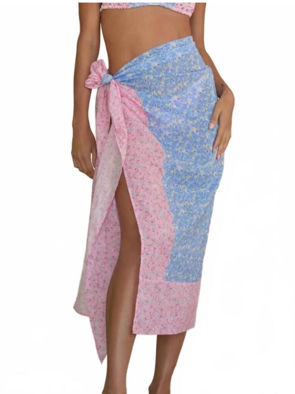 NWT LoveShackFancy Emabella Pareto Pastel Pink & blue swim coverup sarong